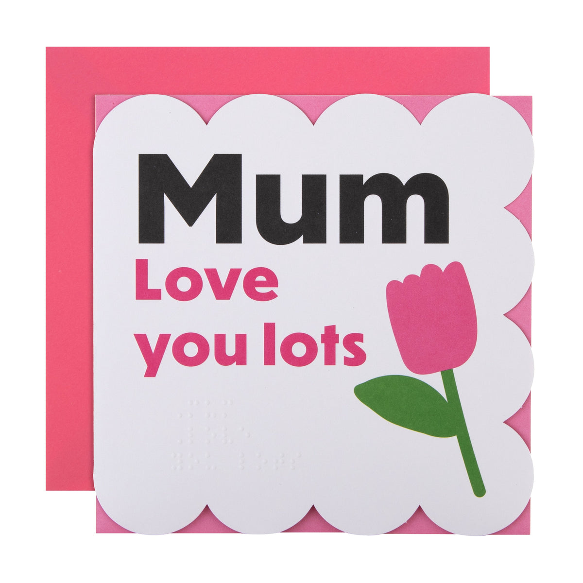 Rnib Braille Pink Flower Mothers Day Card Mum Hallmark Uk