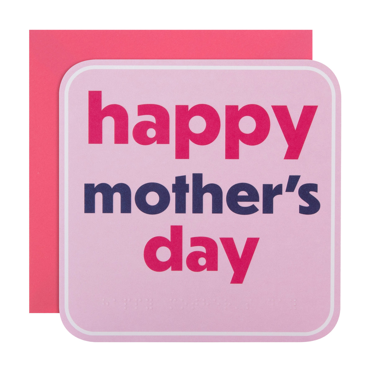 Rnib Braille Light Pink Happy Mothers Day Card Hallmark Uk