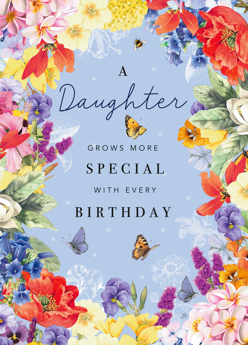 Personalised Floral Design Birthday Card Daughter Hallmark Uk