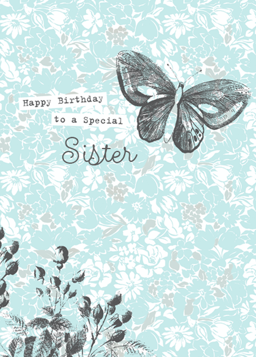 Personalised Butterfly Flowers Card For Sister Hallmark