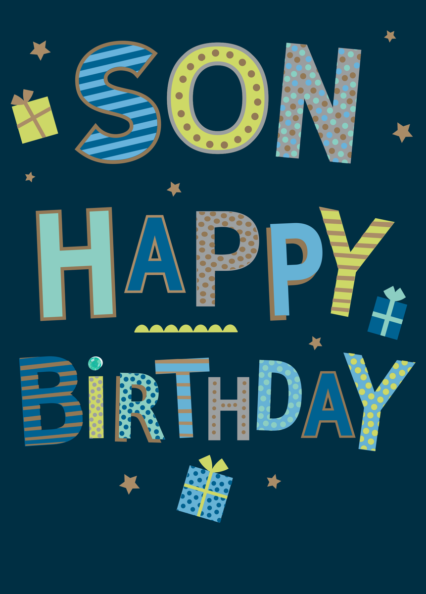 Personalised Happy Birthday Son Multi-coloured Card – Hallmark