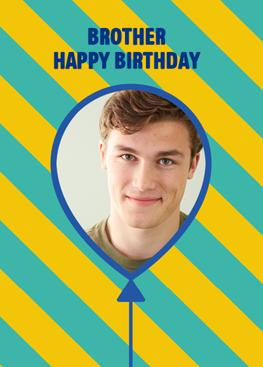 Personalised Happy Birthday Brother Photo Frame Card Hallmark