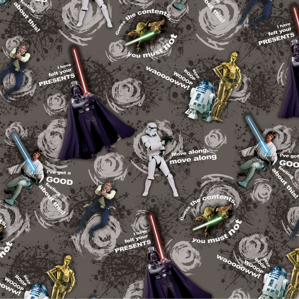 Wrapping Paper & Gift Tag Pack - 2 Sheets & 2 Tags in 1 Star Wars™ Design