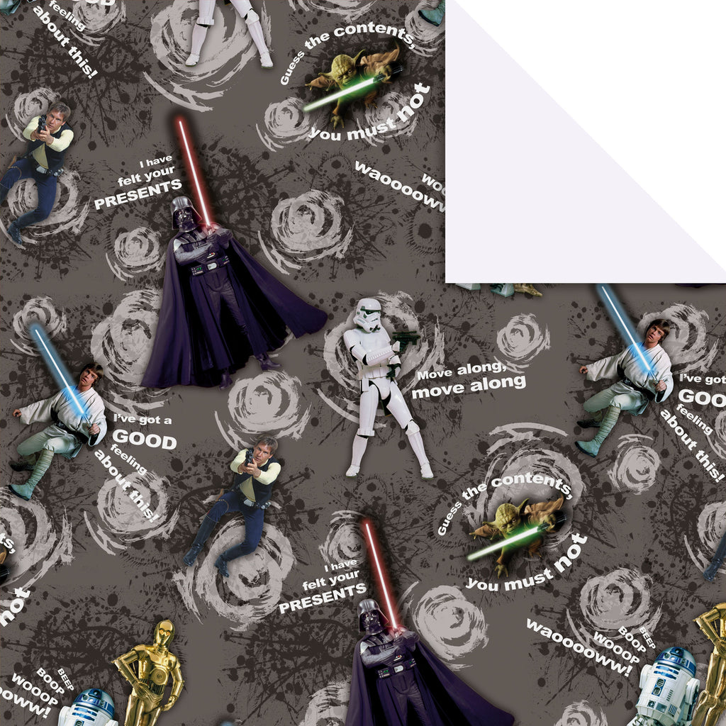 Wrapping Paper & Gift Tag Pack - 2 Sheets & 2 Tags in 1 Star Wars™ Design