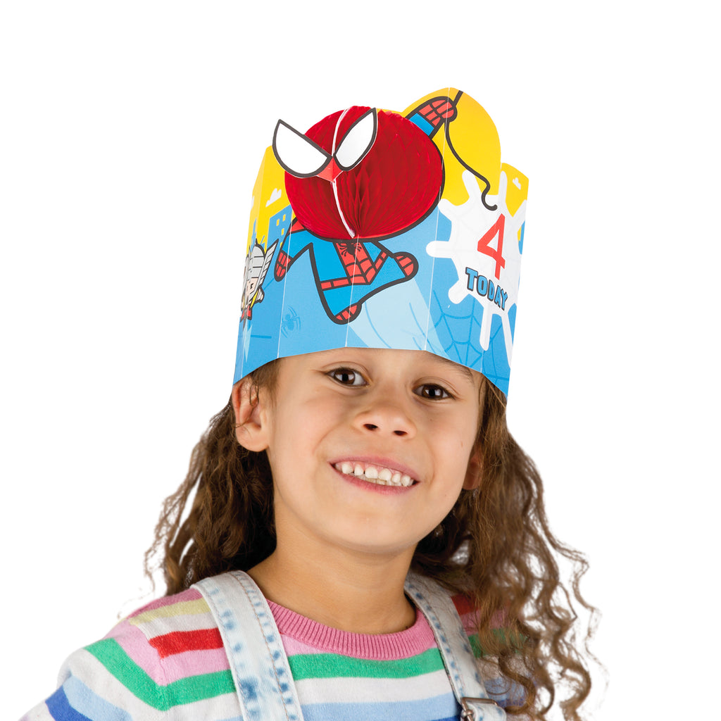 Multi-Age Kids' Birthday Crown Card - Marvel™ Spider-Man Design