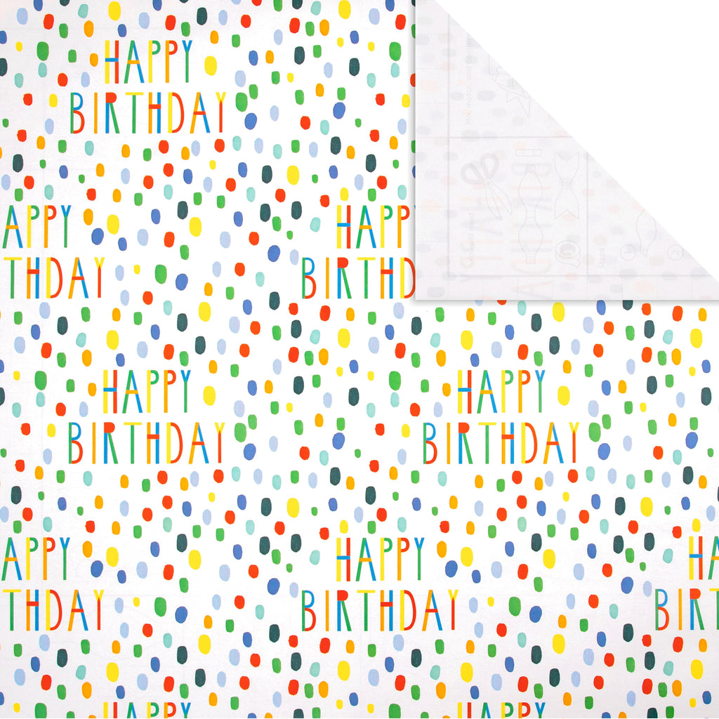 2M Birthday Wrapping Paper Roll - Colourful Happy Birthday Design