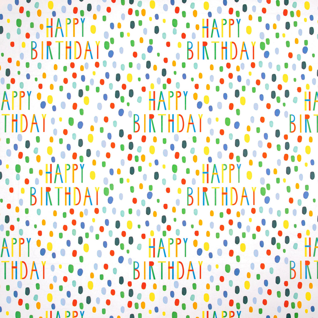 2M Birthday Wrapping Paper Roll - Colourful Happy Birthday Design