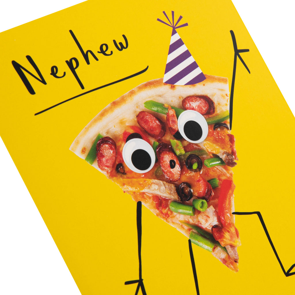 Birthday Card for Nephew - Funny Pizza Design