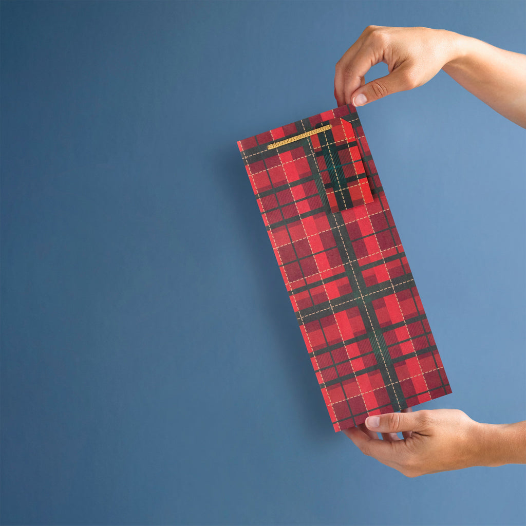 Christmas Gift Bottle Bags - Pack of 3 Tartan Designs