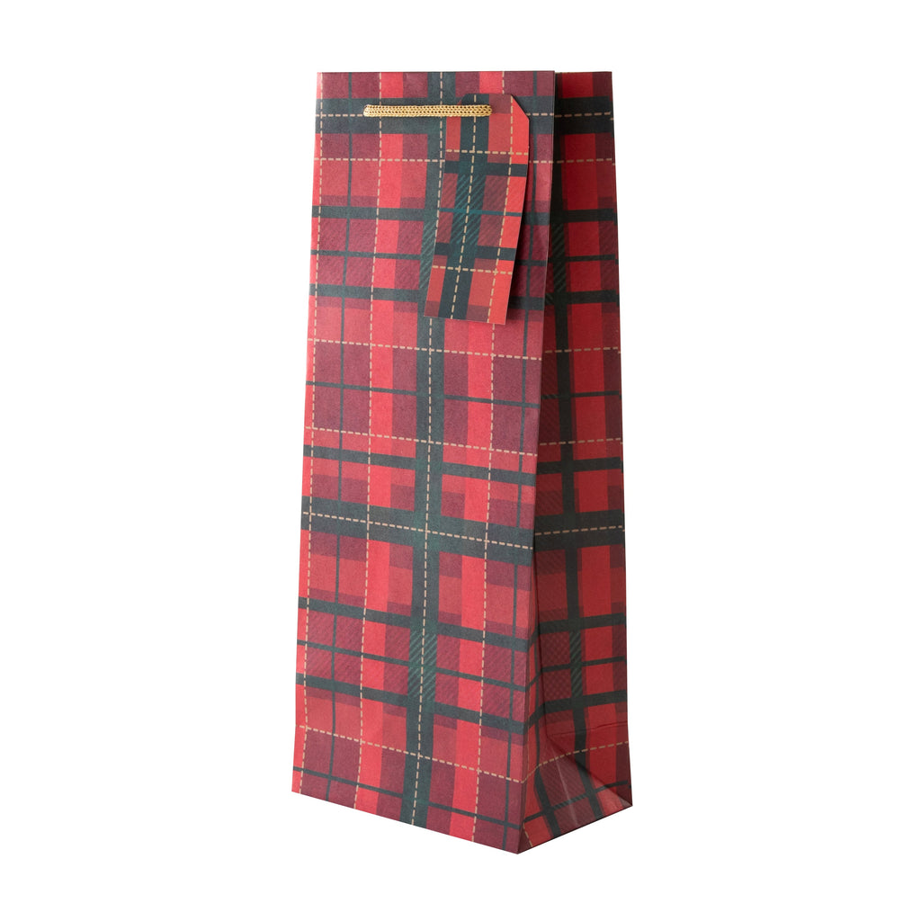 Christmas Gift Bottle Bags - Pack of 3 Tartan Designs