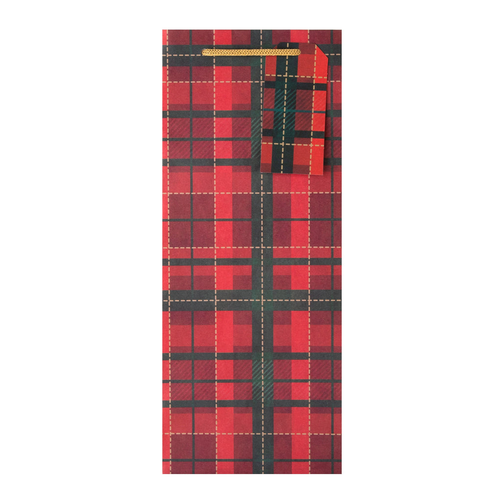 Christmas Gift Bottle Bags - Pack of 3 Tartan Designs