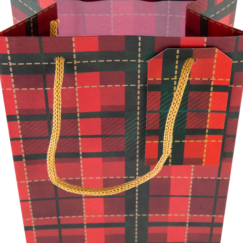 Christmas Gift Bottle Bags - Pack of 3 Tartan Designs