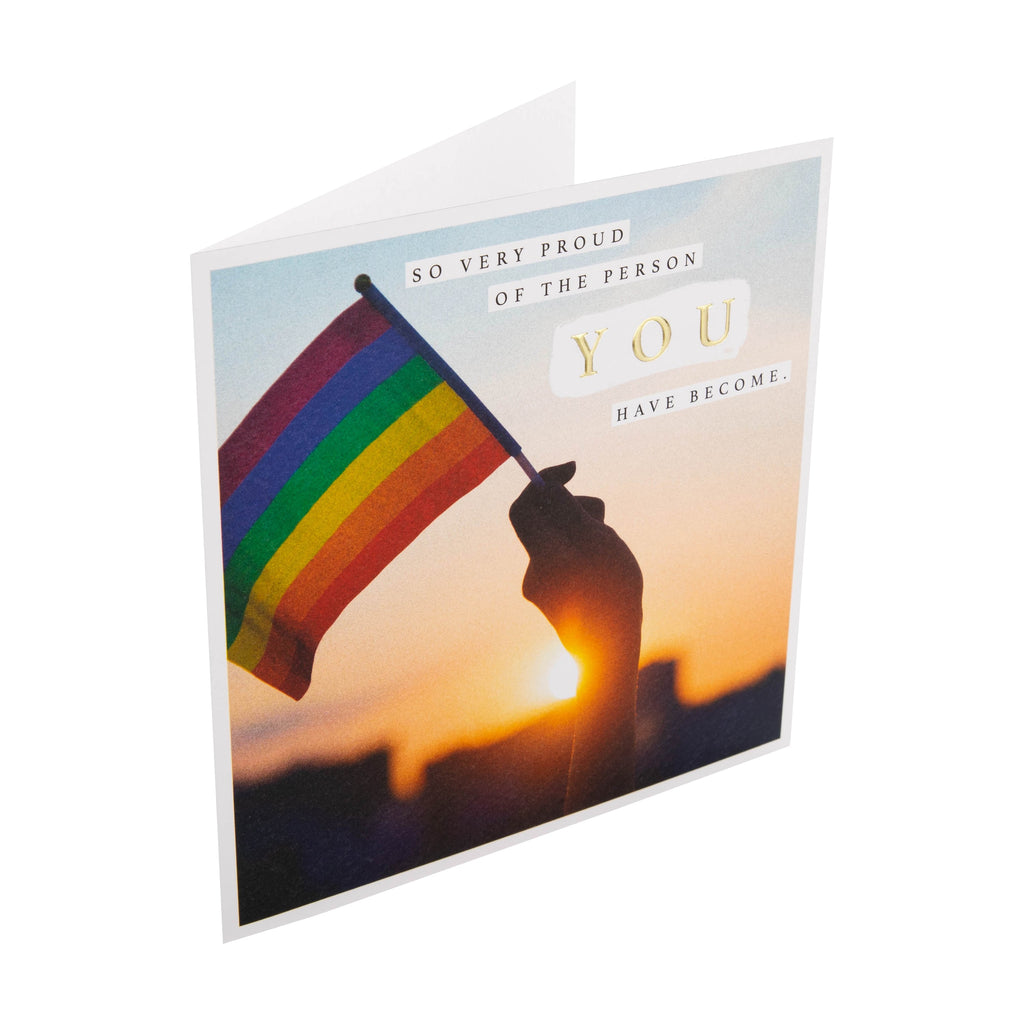 Any Occasion Birthday Card - LGBTQ+ Pride Flag Photo Design