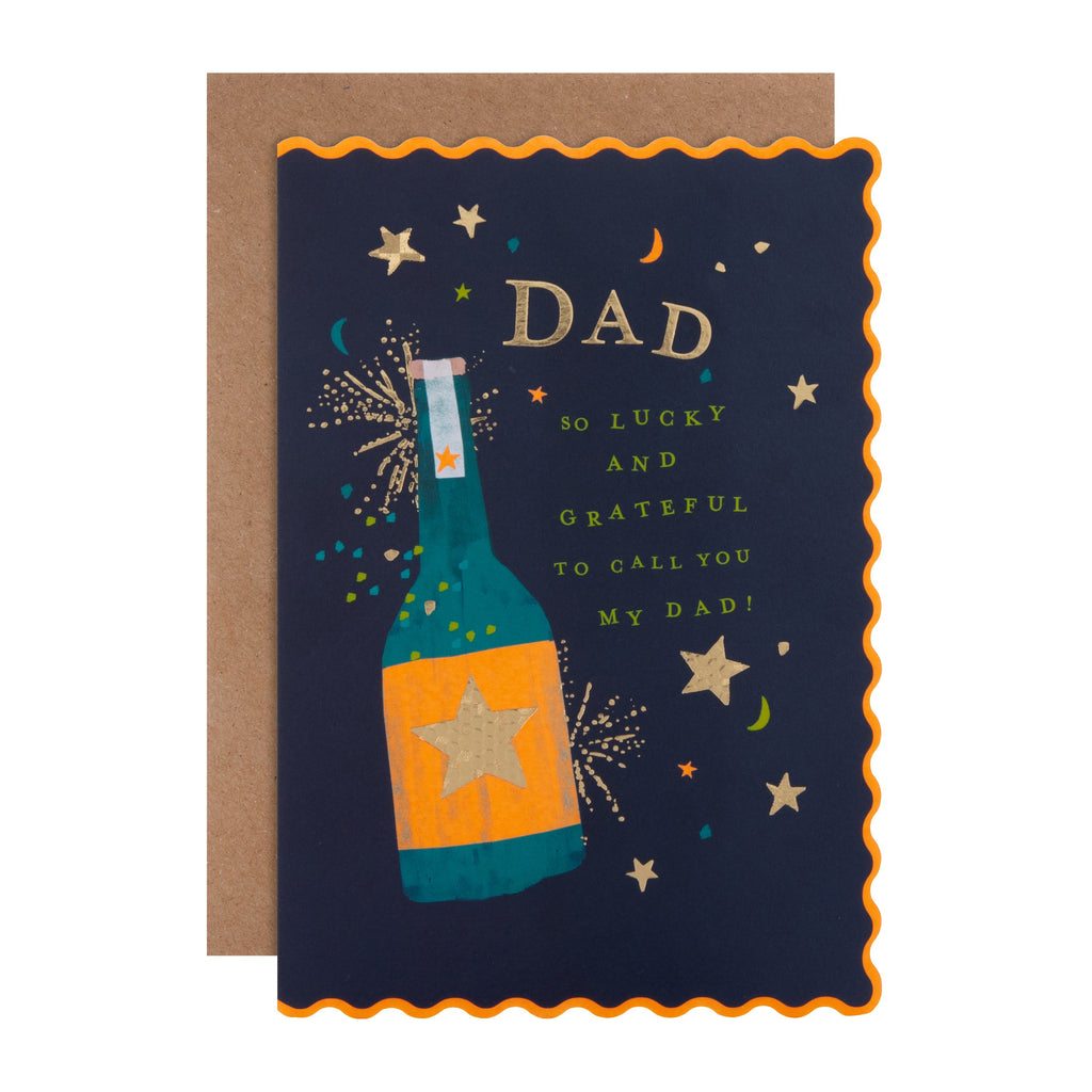 Birthday Card for Dad - Oh Darling Champagne Bottle