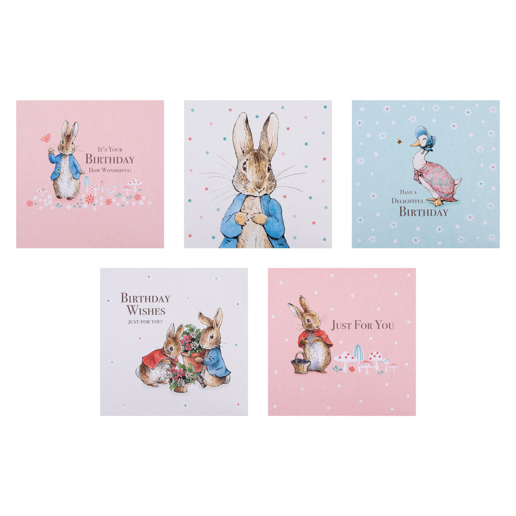 Birthday Cards Multipack - Pack of 10 in 5 Peter Rabbit™️ Designs