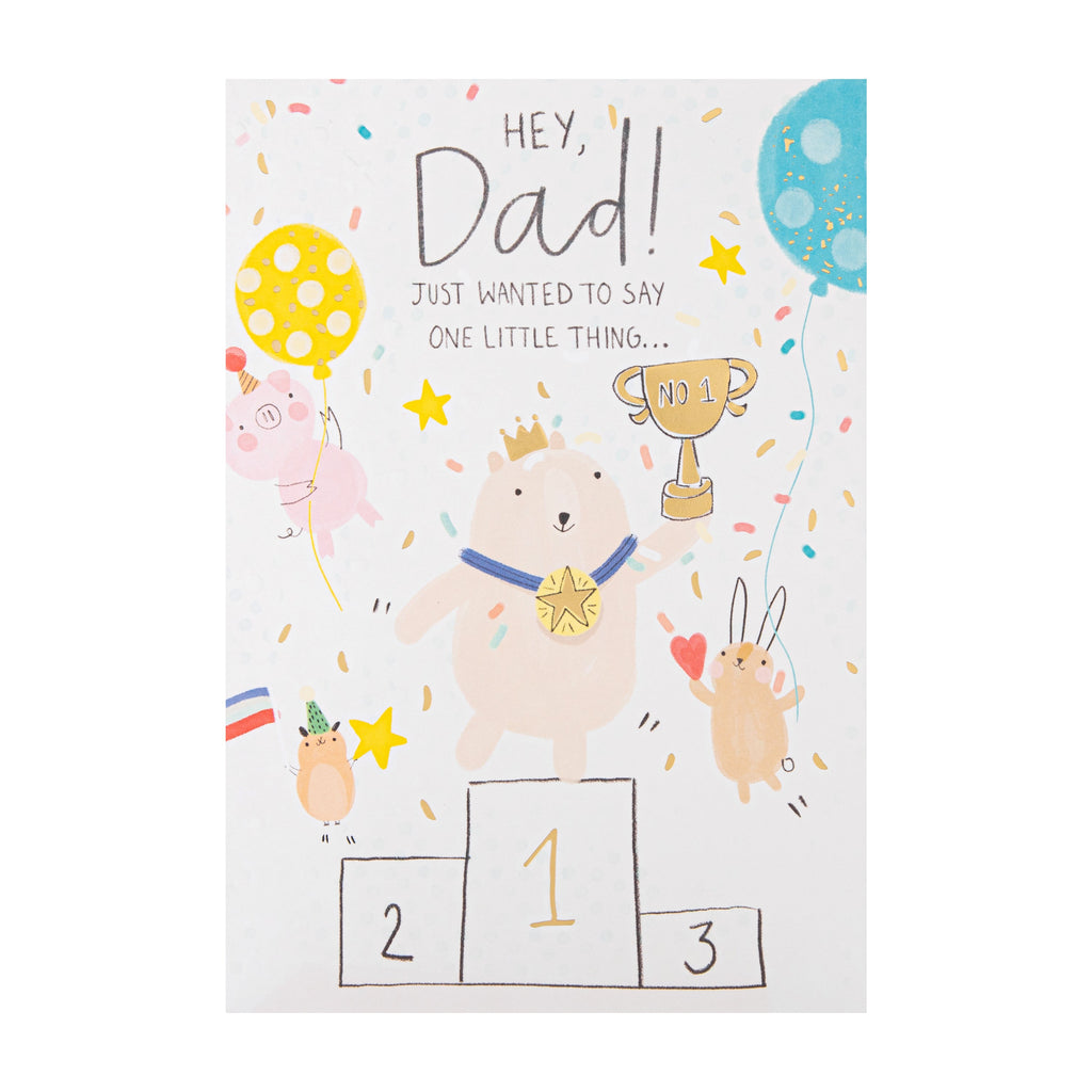 Father's Day Card for Dad - Pop-Up Balloons & Bear 