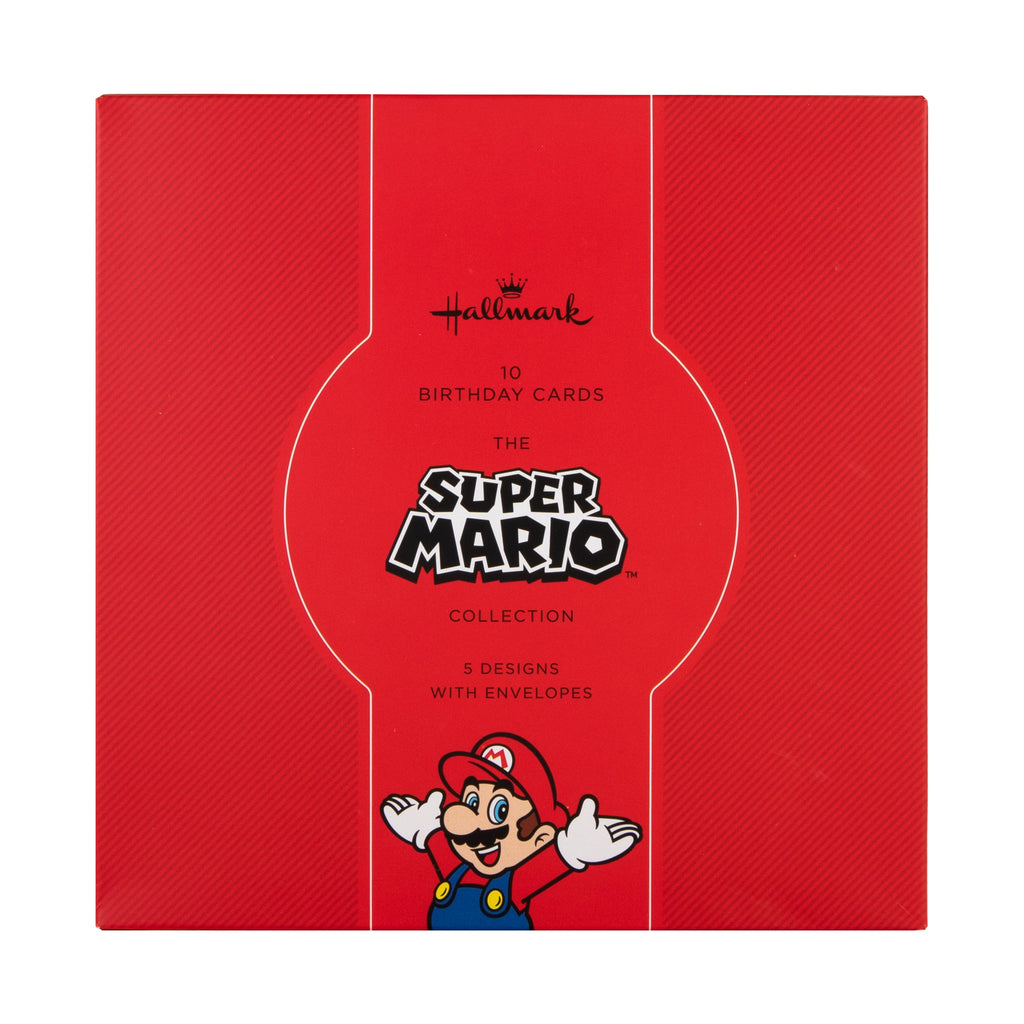 Birthday Cards Multipack - Pack of 10 in 5 Super Mario Designs