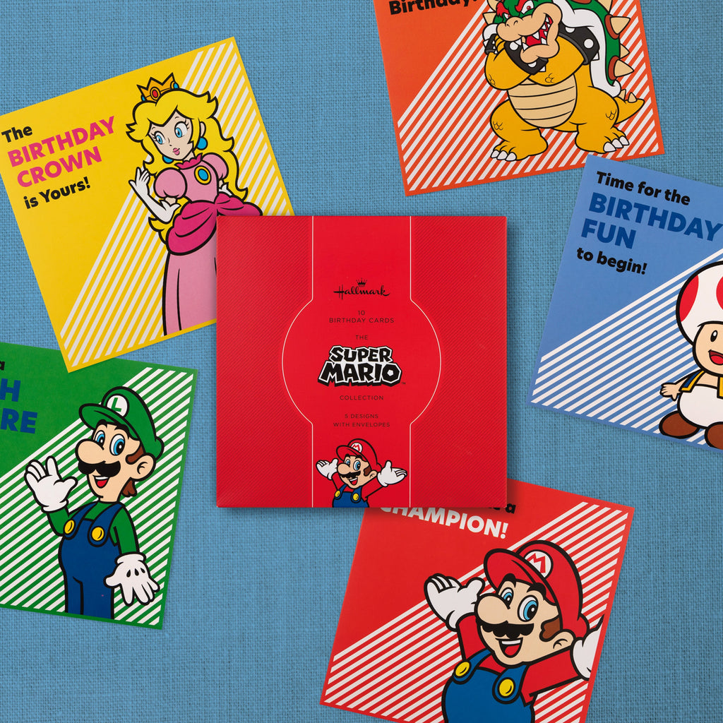 Birthday Cards Multipack - Pack of 10 in 5 Super Mario Designs