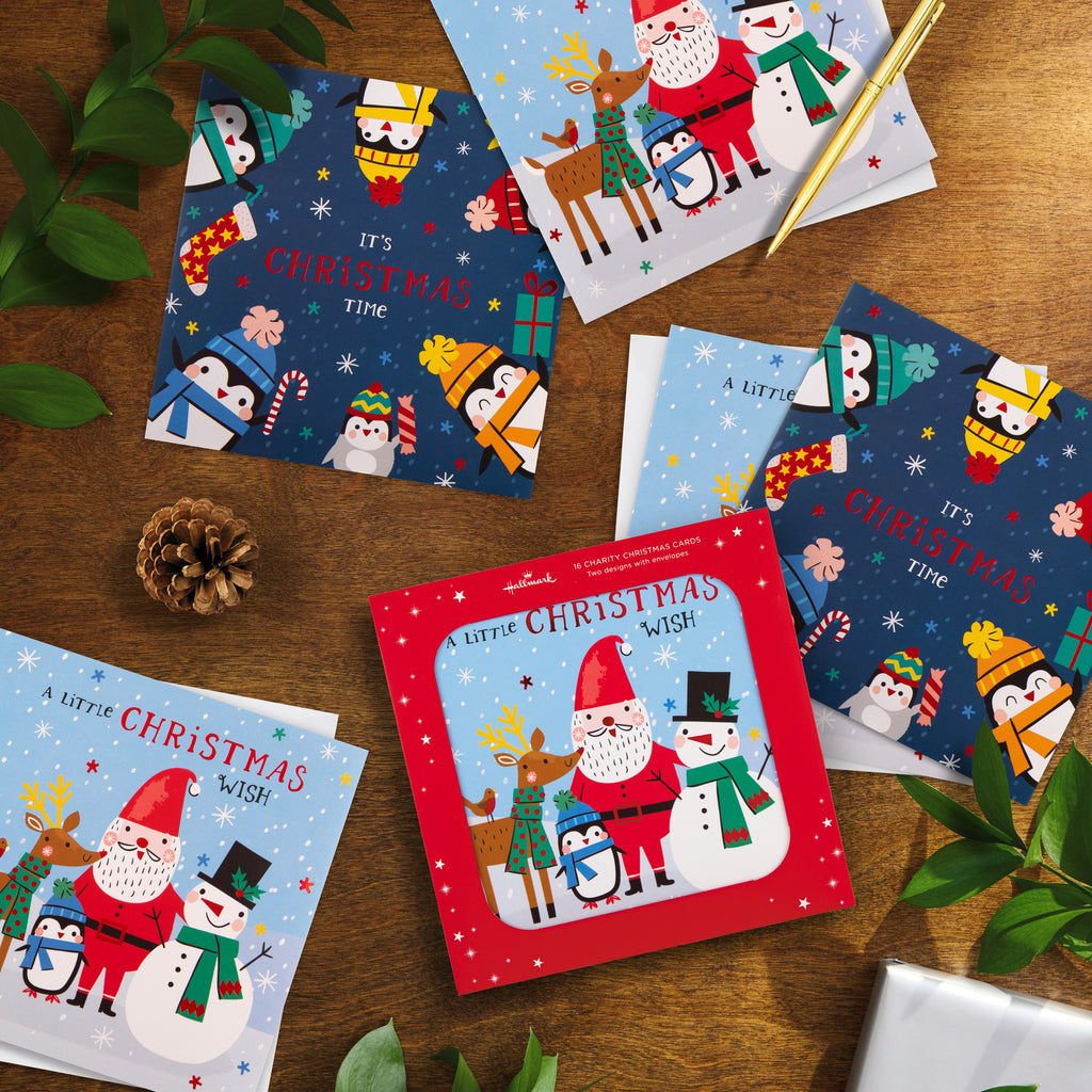 Charity Christmas Cards - Pack of 16 in 2 Cute Characters Designs