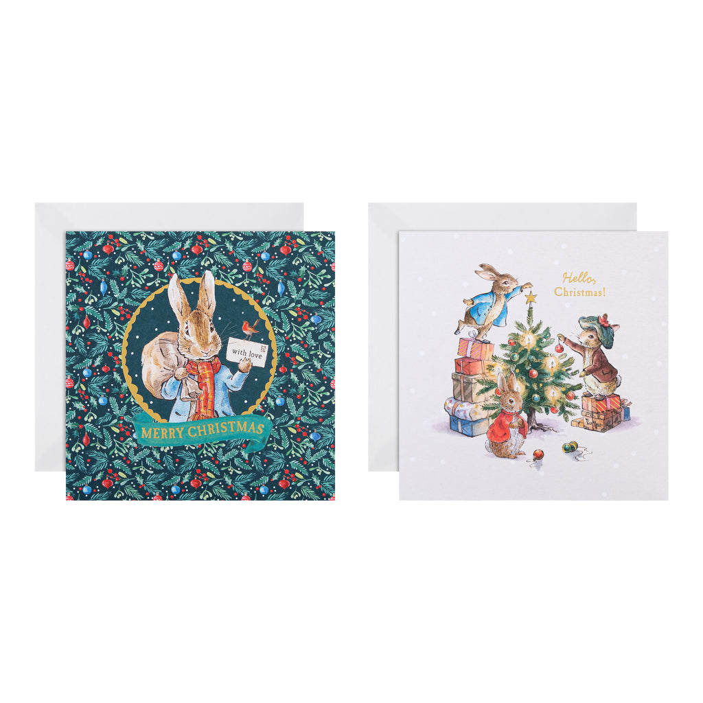 Charity Christmas Cards - Pack of 16 in 2 Peter Rabbit Designs