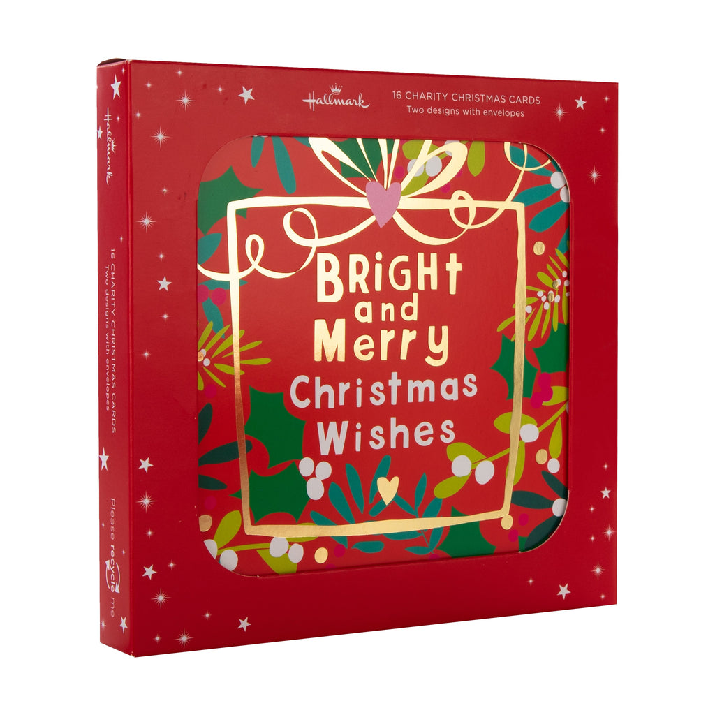 Charity Christmas Cards - Pack of 16 in 2 Bright & Merry Designs