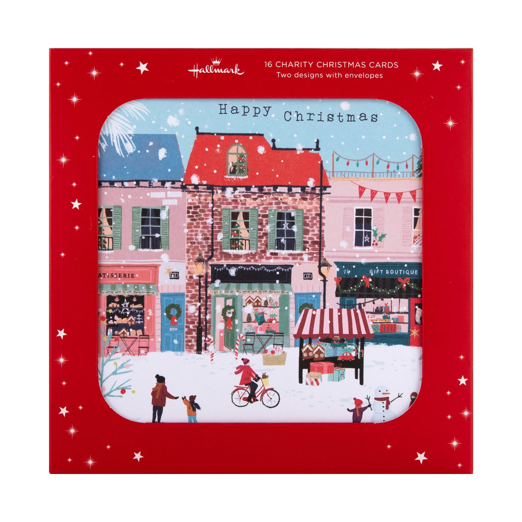 Charity Christmas Cards - Pack of 16 in 2 Street Scene Designs