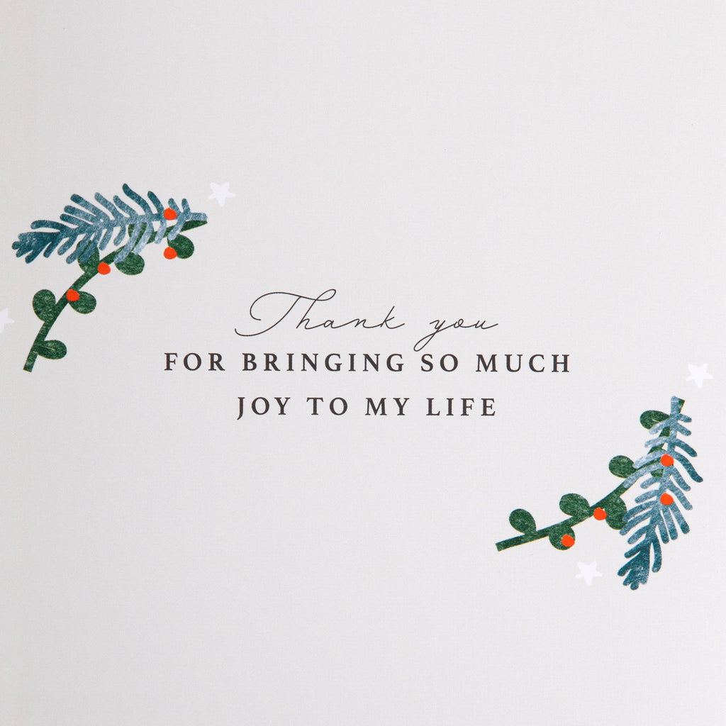 Christmas Card for Husband - Traditional Foliage & Bauble Design with Keepsake