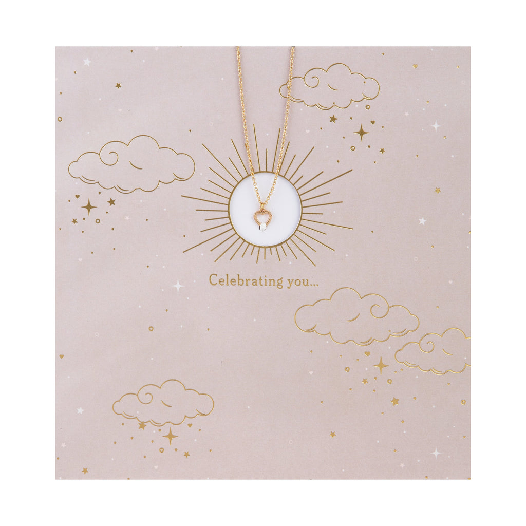 Birthday Card - Clouds & Stars with Keepsake Bracelet