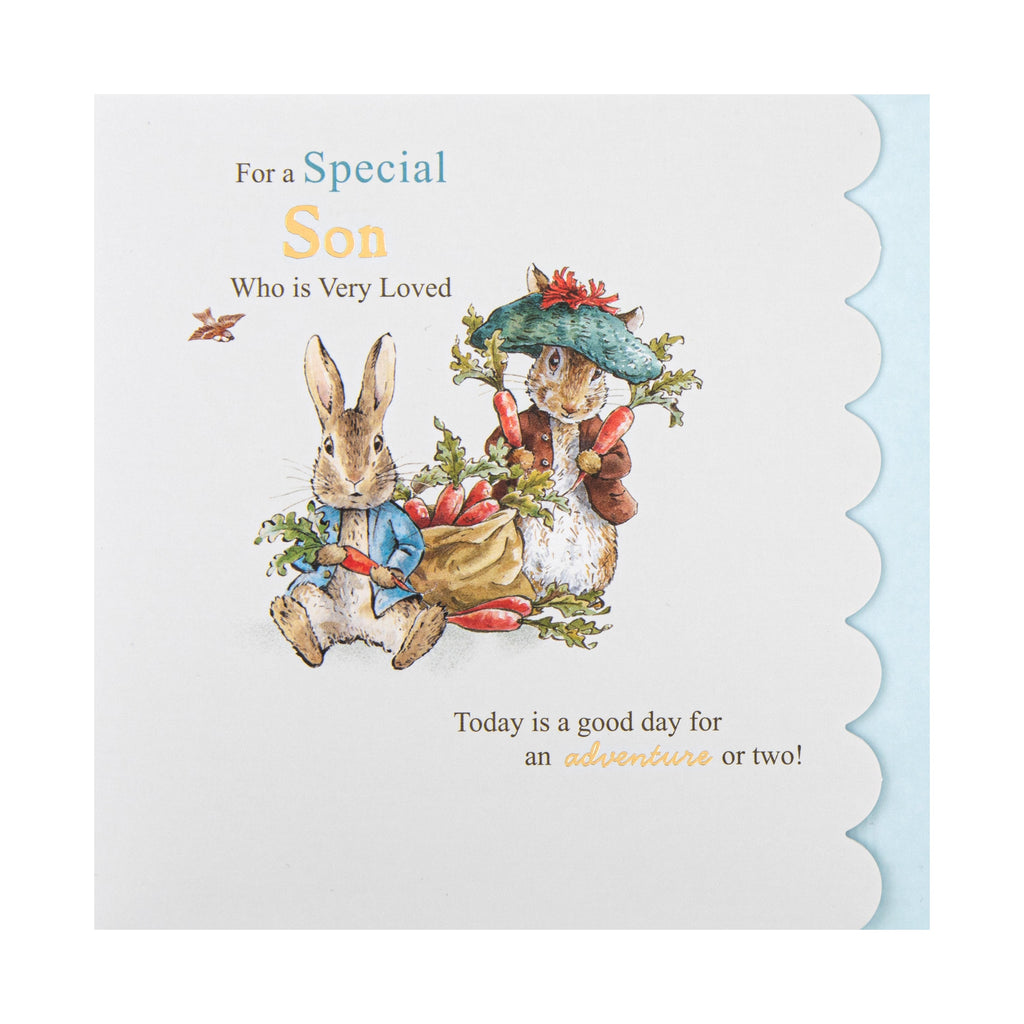 Birthday Card for Son - Beatrix Potter Peter Rabbit Design