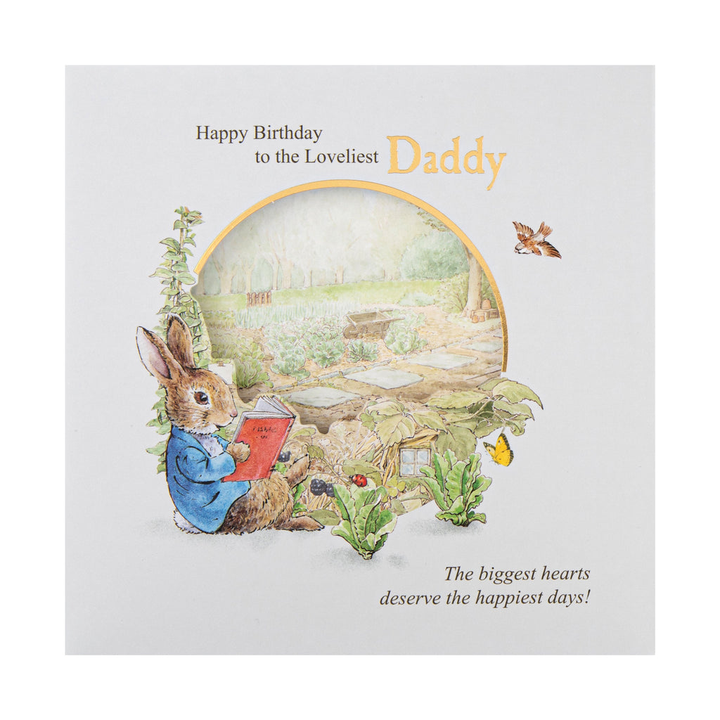 Birthday Card for Daddy - Beatrix Potter Peter Rabbit Design