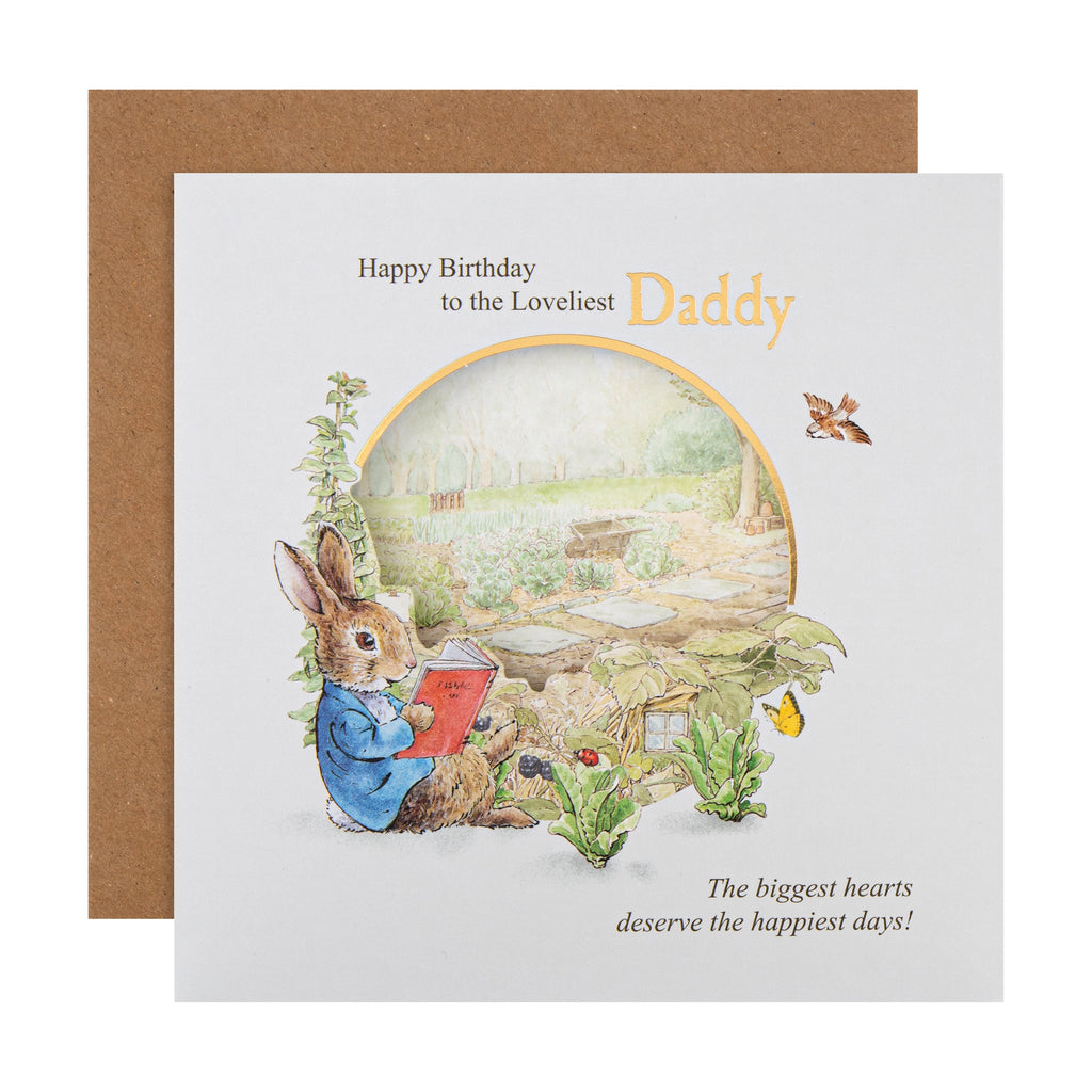Birthday Card for Daddy - Beatrix Potter Peter Rabbit Design