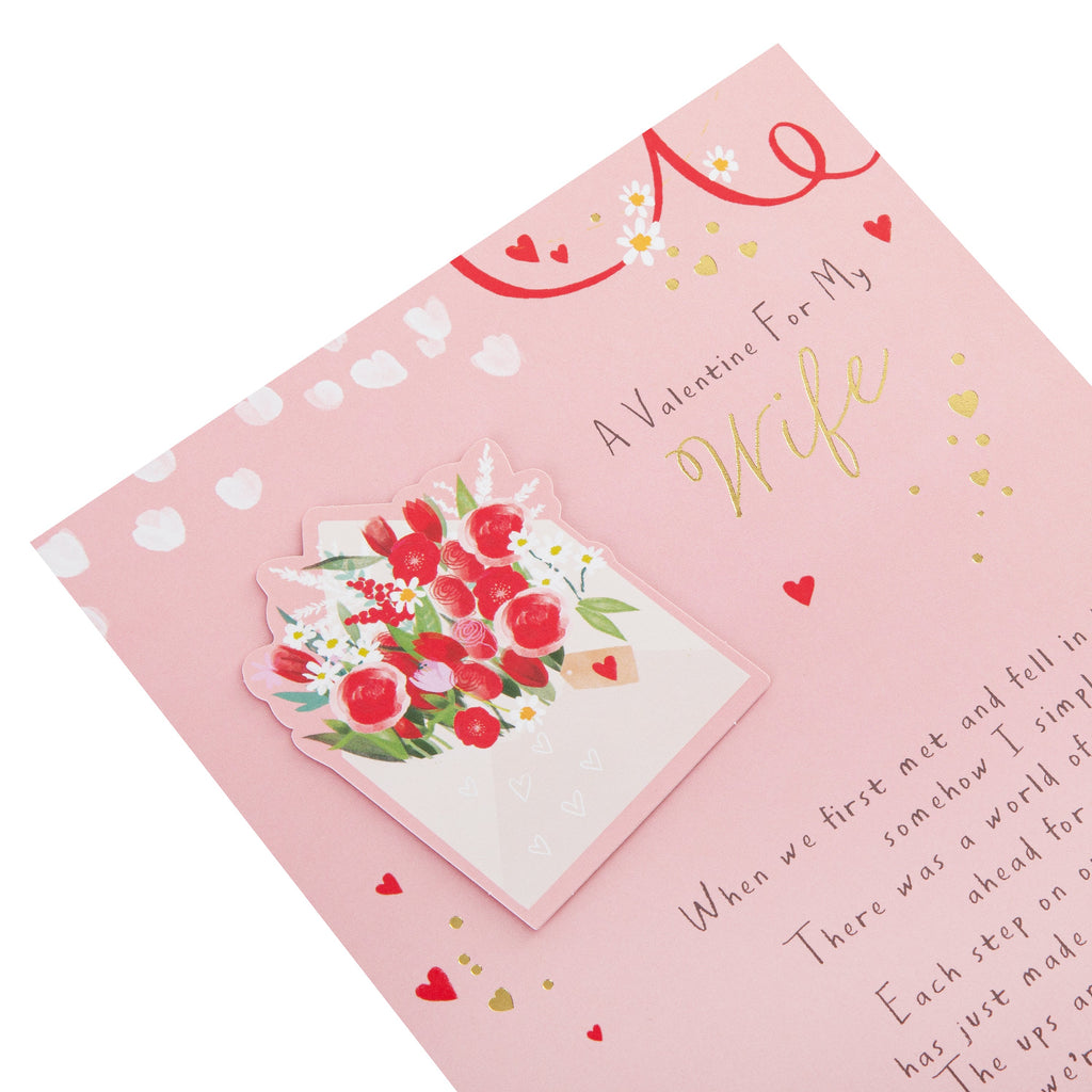 Valentine's Day Card for Wife - Flowers & Envelope Design