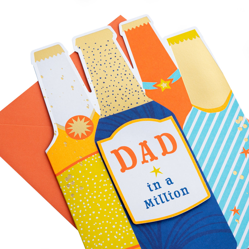 Birthday Card for Dad - Hello Sunrise Colourful Beer Bottles Design