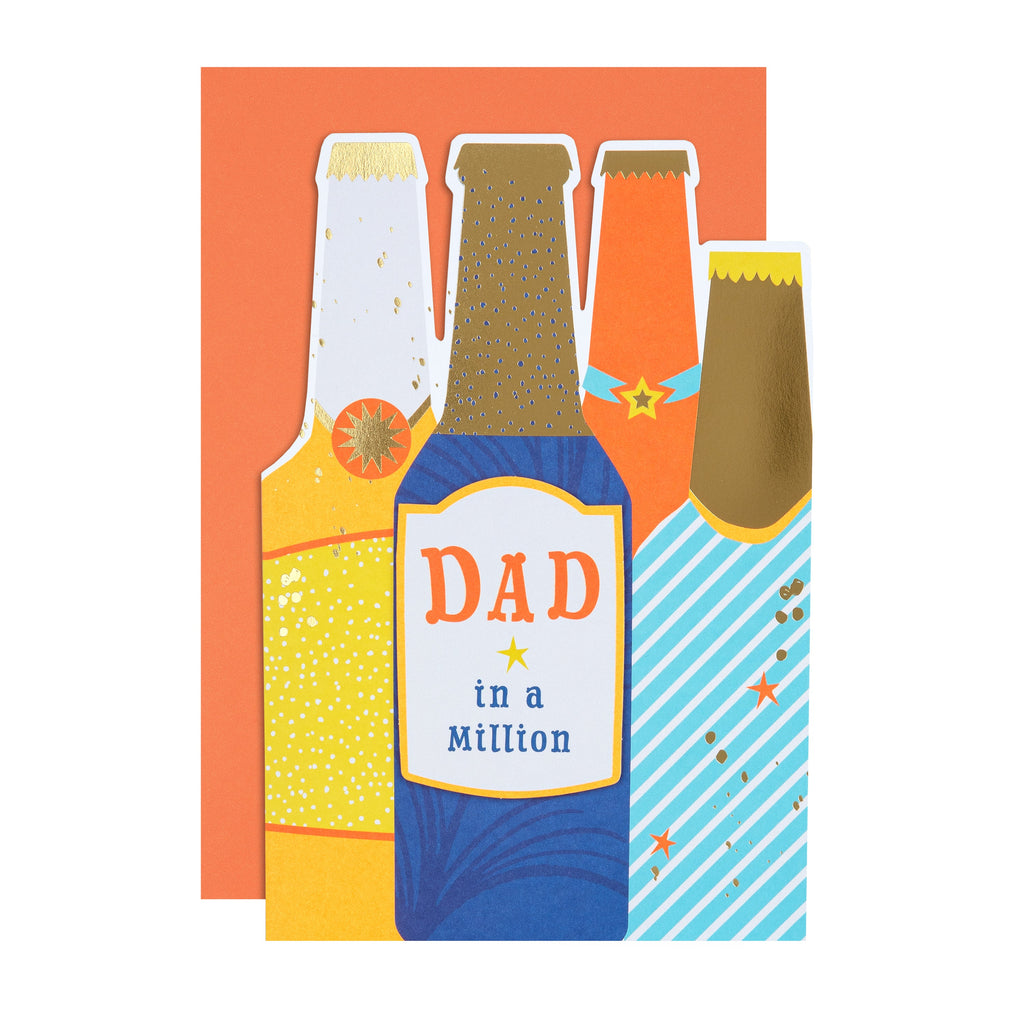 Birthday Card for Dad - Hello Sunrise Colourful Beer Bottles Design