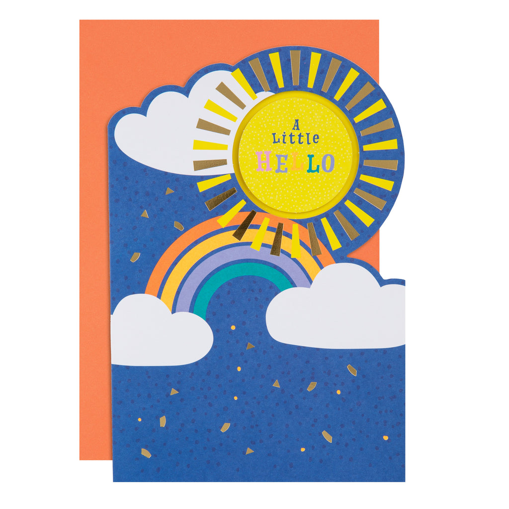 Just to Say Card - Hello Sunrise Colourful Sun & Rainbow Design