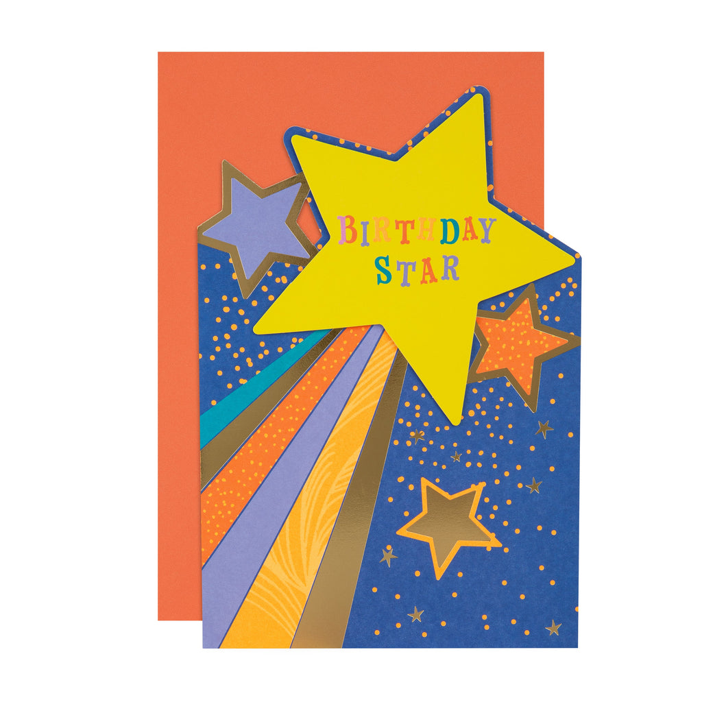 Kids Birthday Card - Hello Sunrise Shooting Star Design