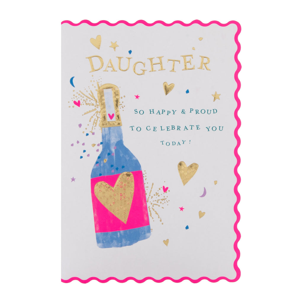 Birthday Card for Daughter - Oh Darling Champagne Design