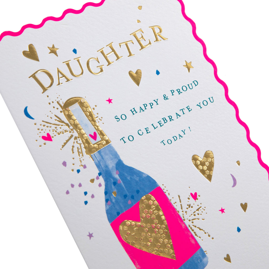 Birthday Card for Daughter - Oh Darling Champagne Design