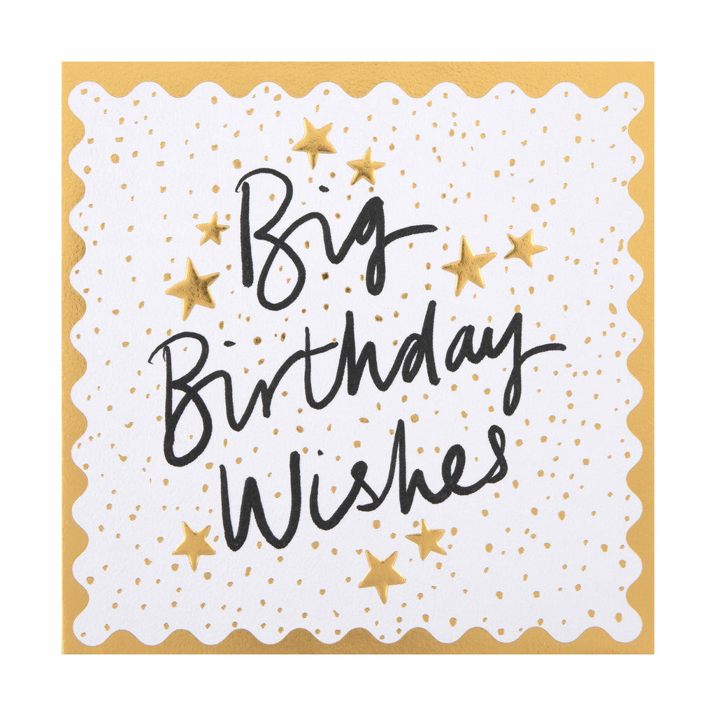 Birthday Card - Inkwave 'Big Wishes' Typography Design