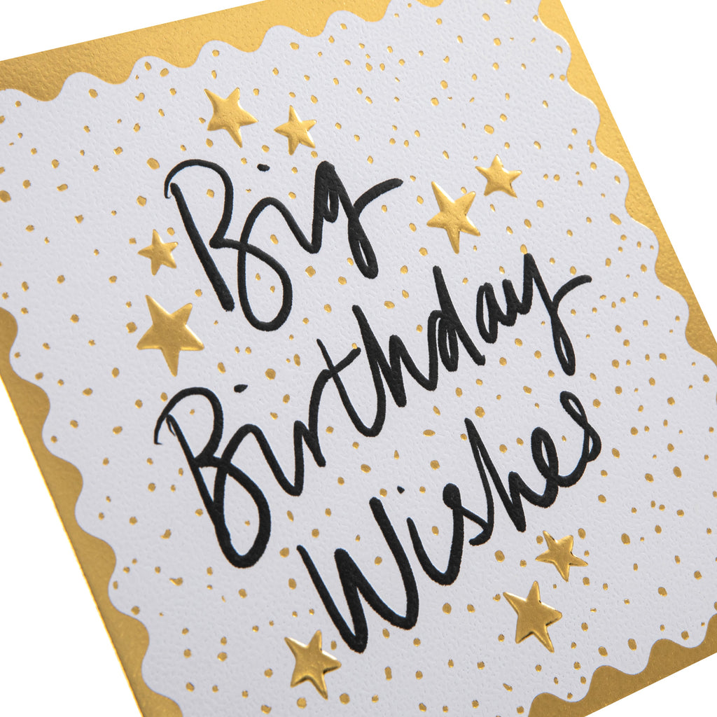 Birthday Card - Inkwave 'Big Wishes' Typography Design