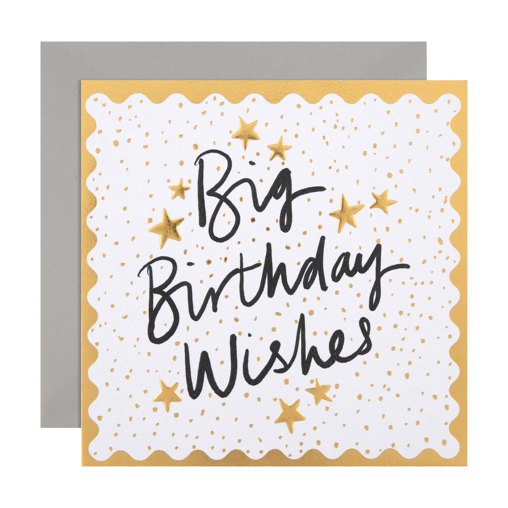 Birthday Card - Inkwave 'Big Wishes' Typography Design