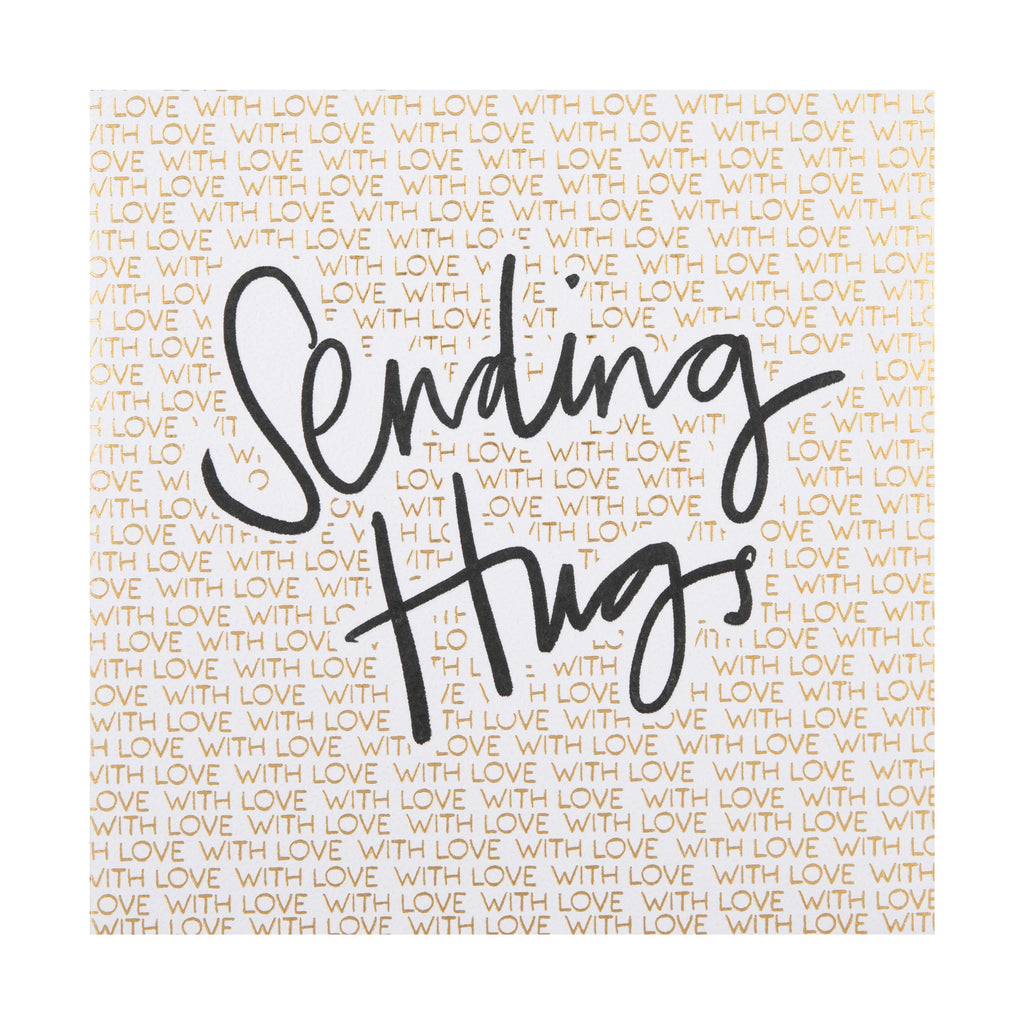 Thinking of You Card - Inkwave 'Sending Hugs' Typography Design