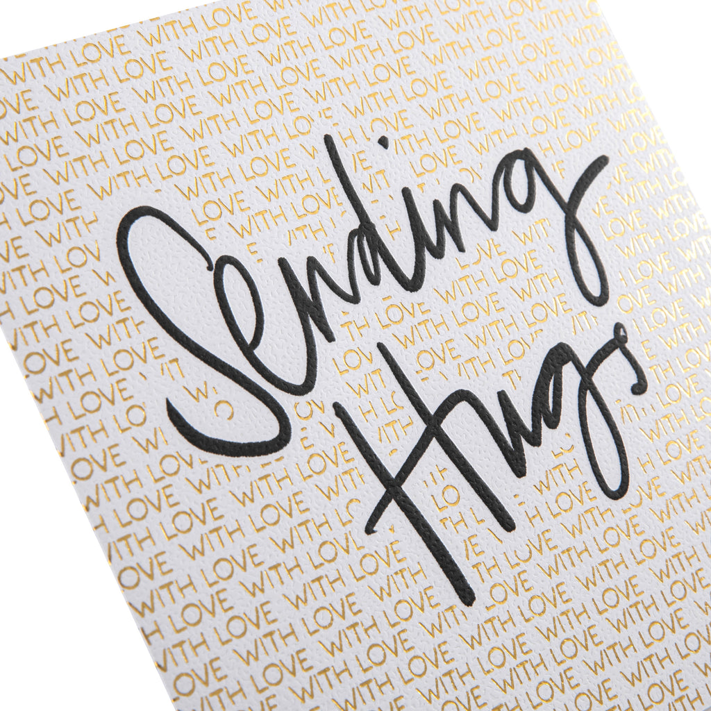 Thinking of You Card - Inkwave 'Sending Hugs' Typography Design