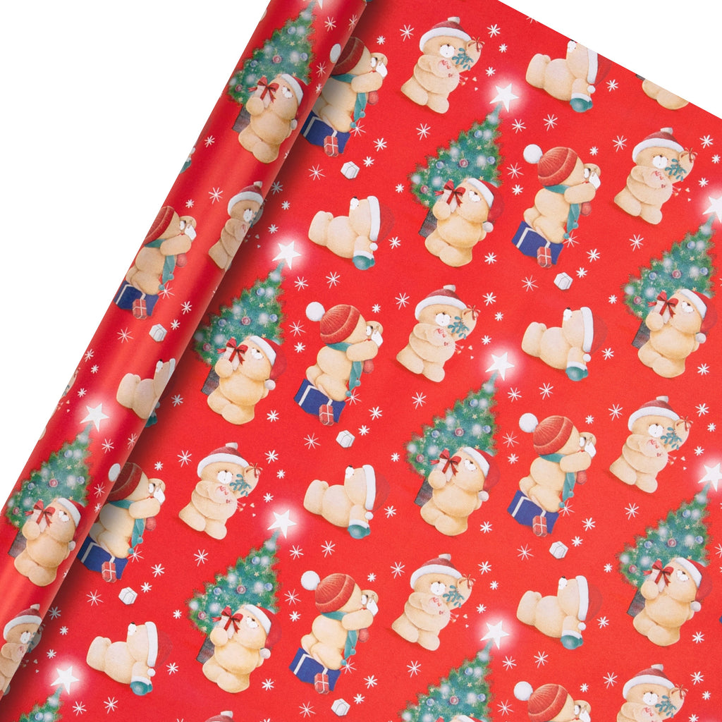 12M Christmas Wrapping Paper - 3 x 4M Rolls in 1 Cute Forever Friends Design