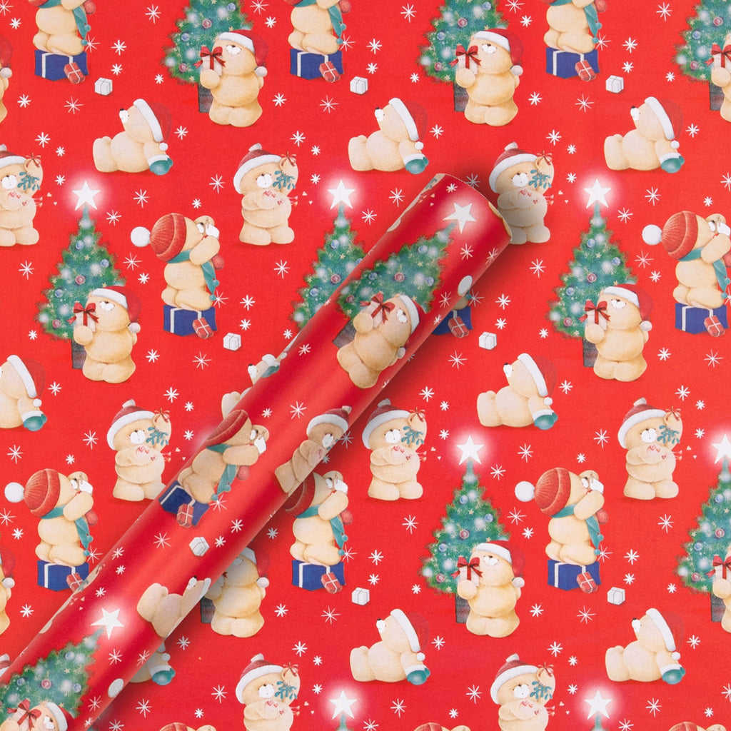 12M Christmas Wrapping Paper - 3 x 4M Rolls in 1 Cute Forever Friends Design