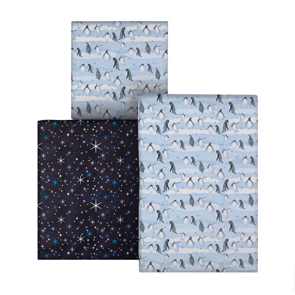 9M Christmas Wrapping Paper - 3 x 3M Rolls in 2 Arctic Wonderland Designs