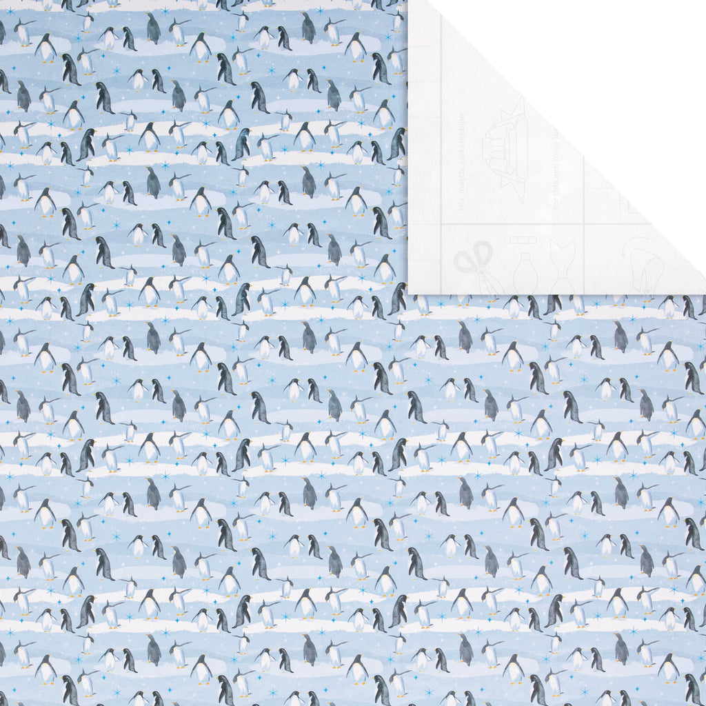 9M Christmas Wrapping Paper - 3 x 3M Rolls in 2 Arctic Wonderland Designs