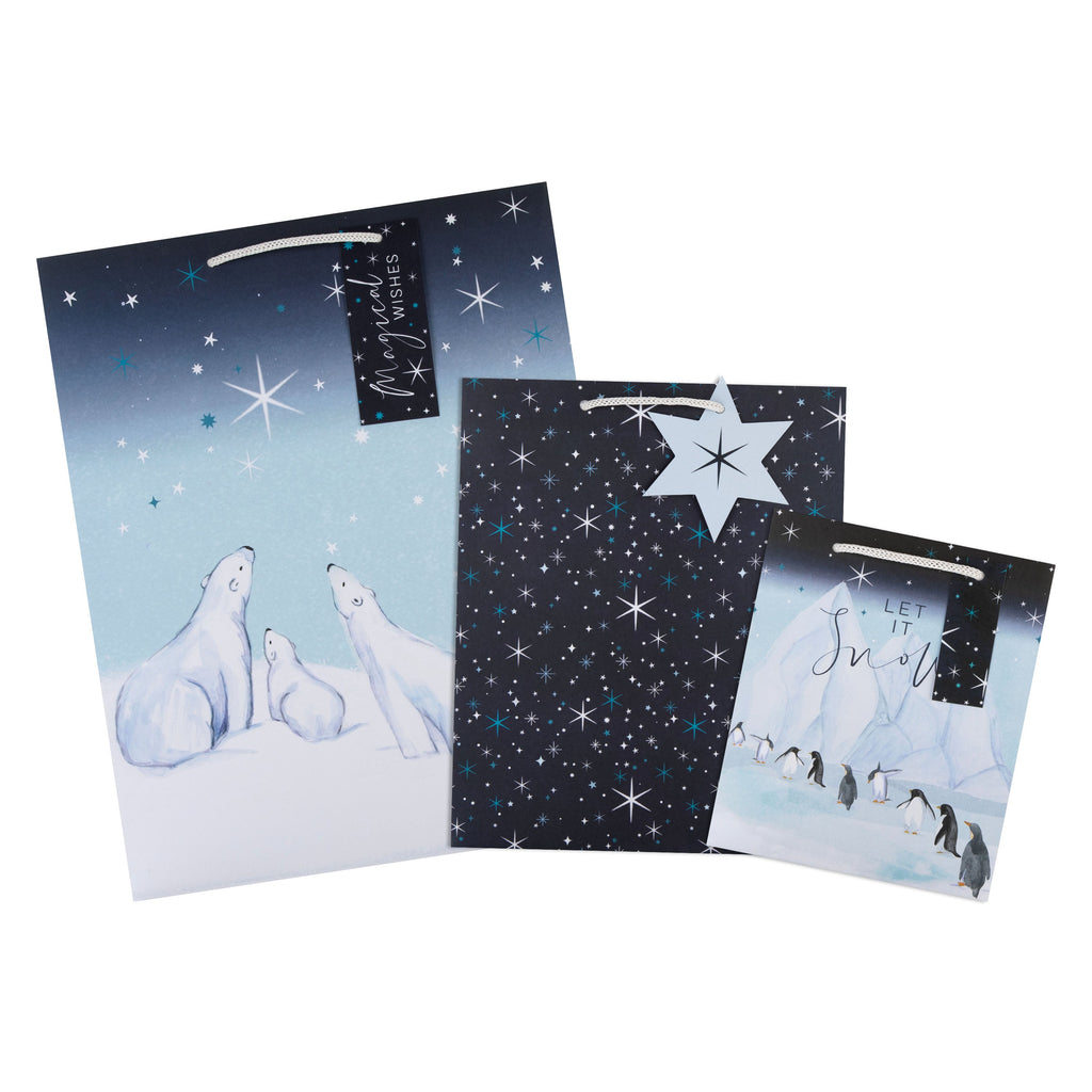 Christmas Gift Bags - Pack of 3 Arctic Designs