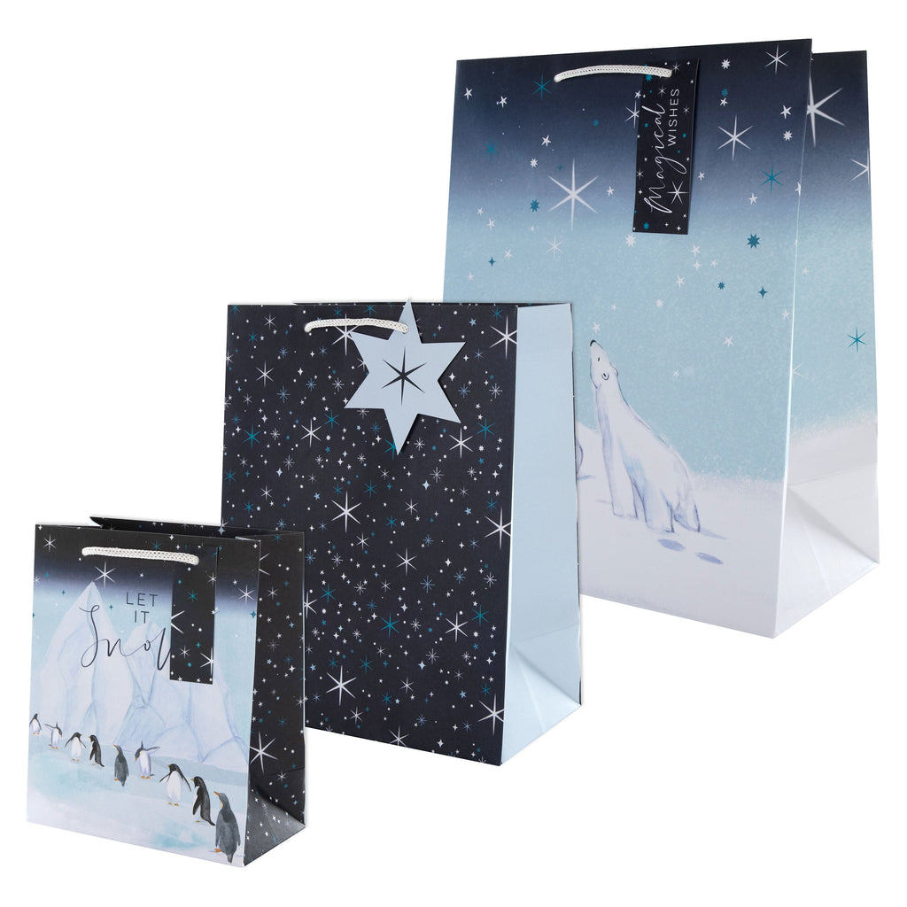 Christmas Gift Bags - Pack of 3 Arctic Designs