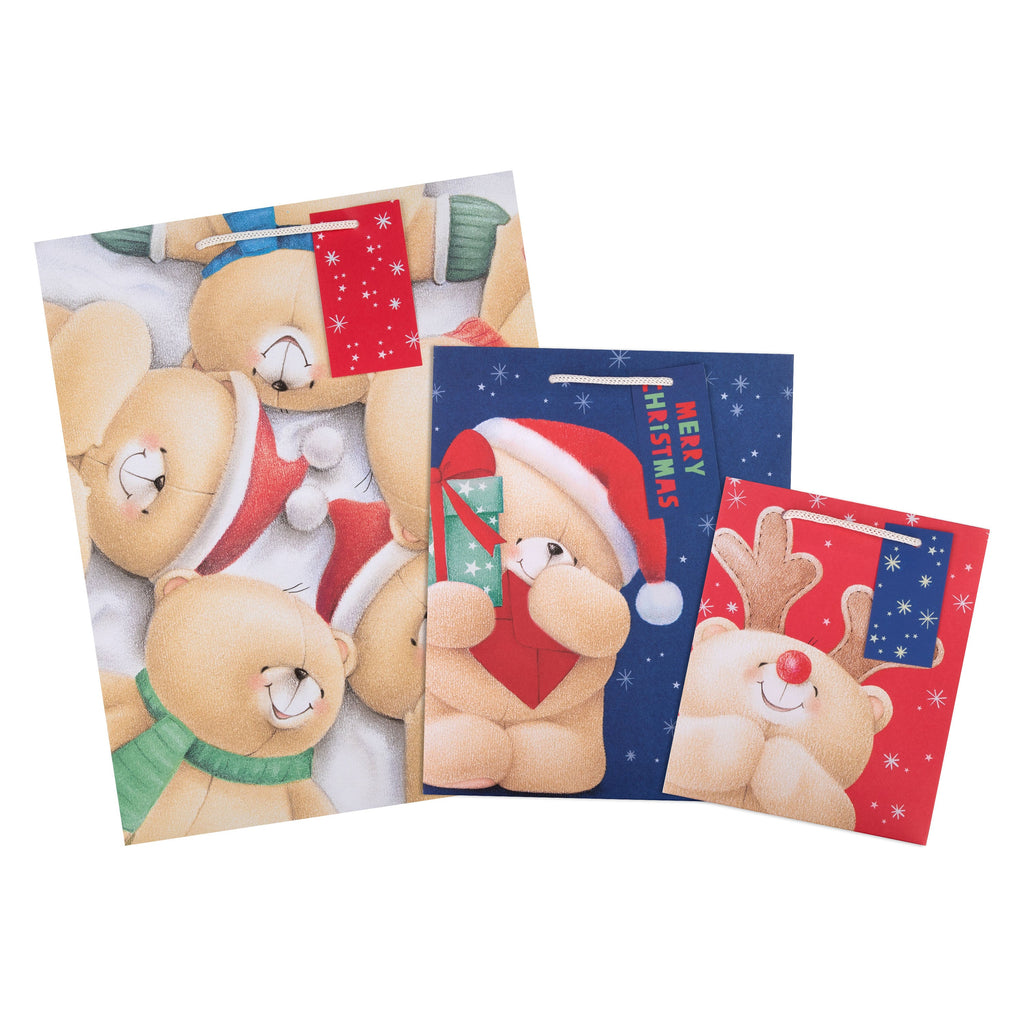 Christmas Gift Bags - Pack of 3 Forever Friends Design